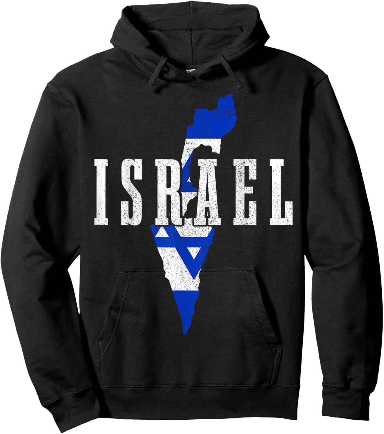 Israel Map Pride Jewish Jew Israelite Israeli Flag Hoodie - Hoodie | Black