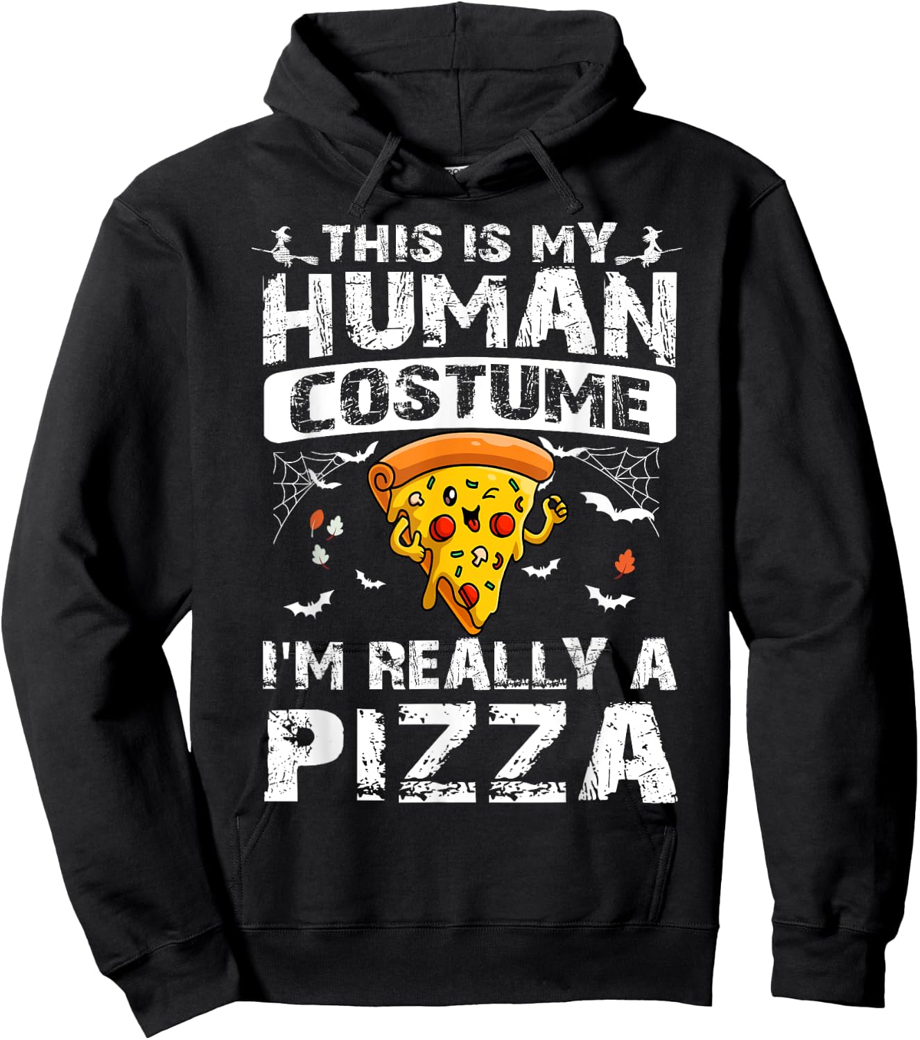 This is My Human Costume I'm Really A Pizza Halloween Hoodie - Hoodie | Black