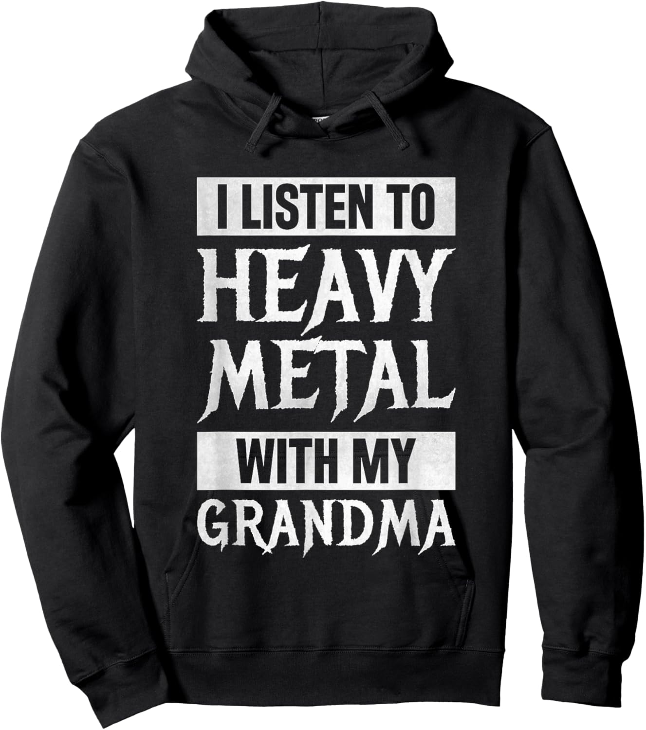 I Listen To Heavy Metal With My Grandma Metal Music Hoodie - Hoodie | Black