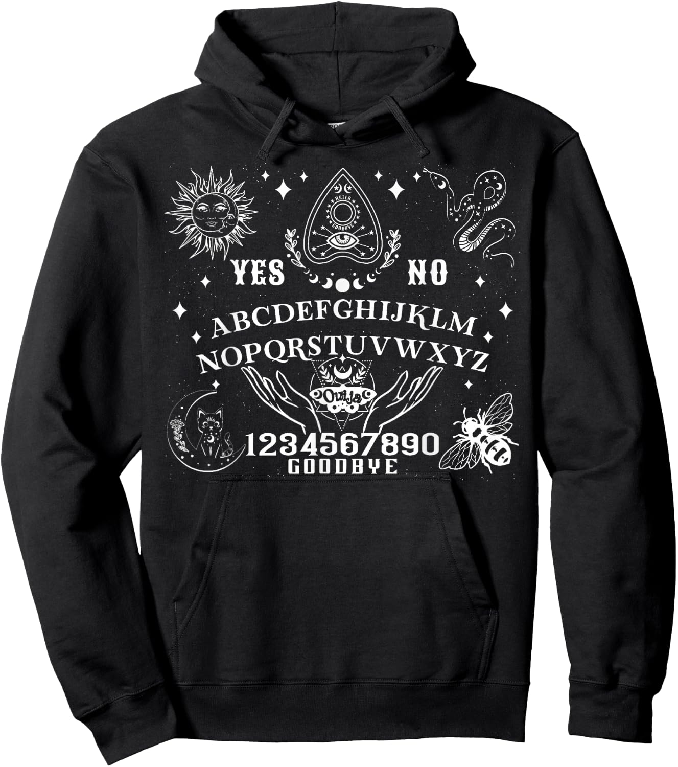 Ouija Board Spirit Board Occult Gothic Halloween Pagan Satan Hoodie - Hoodie | Black
