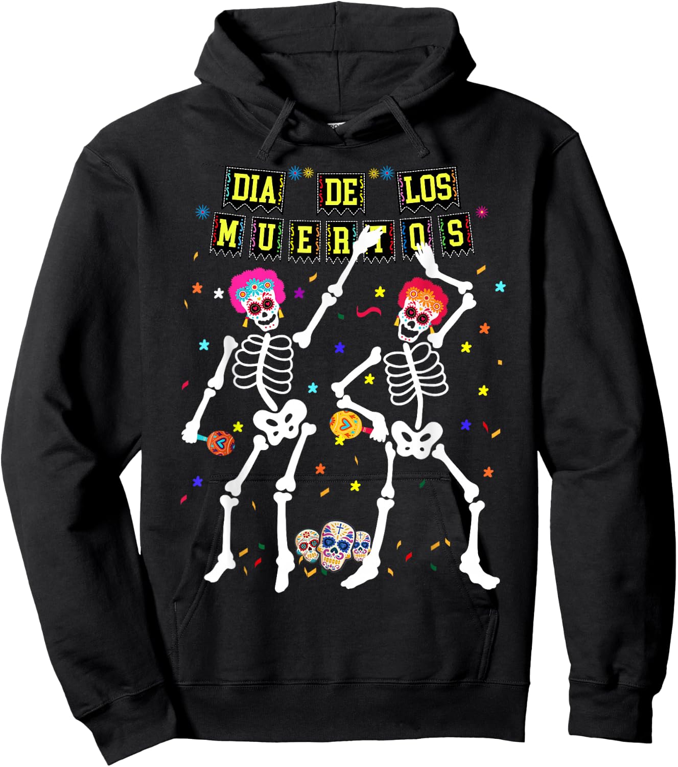 Dia De los Muertos Day of the Dead 2026 2027 Teens Hoodie - Hoodie | Black