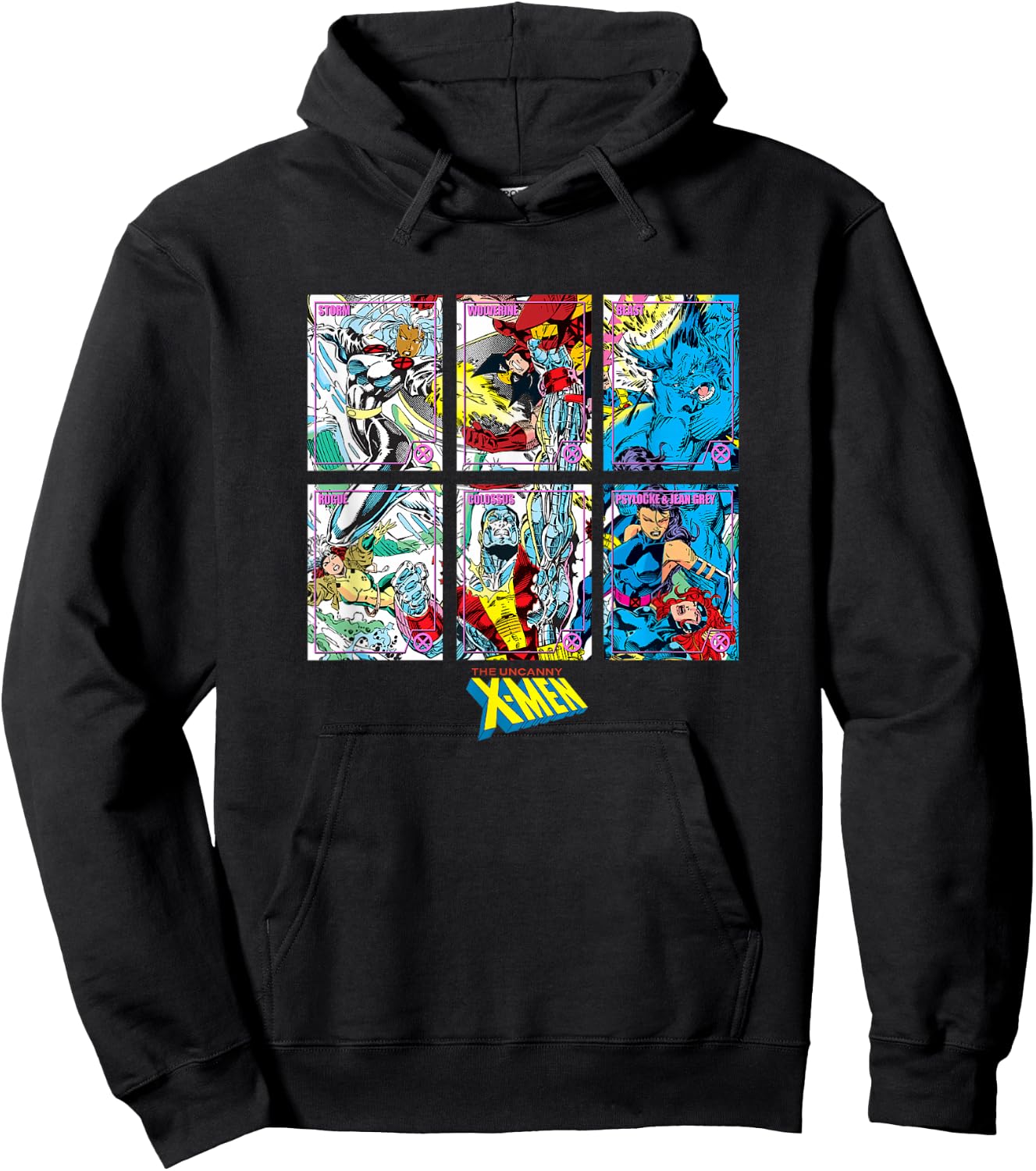 Marvel X-Men Classic Characters Collection Cards Panels Hoodie - Hoodie | Black