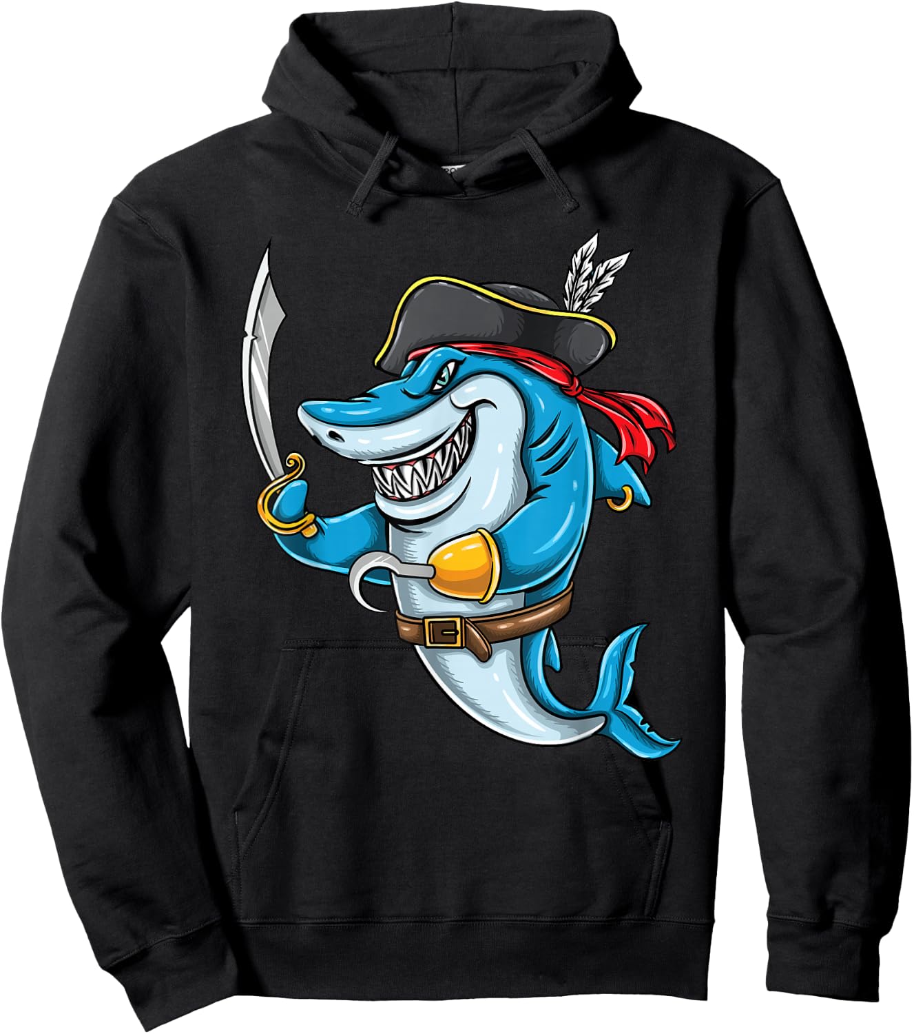 Pirate Shark Boys Halloween Hoodie - Hoodie | Black