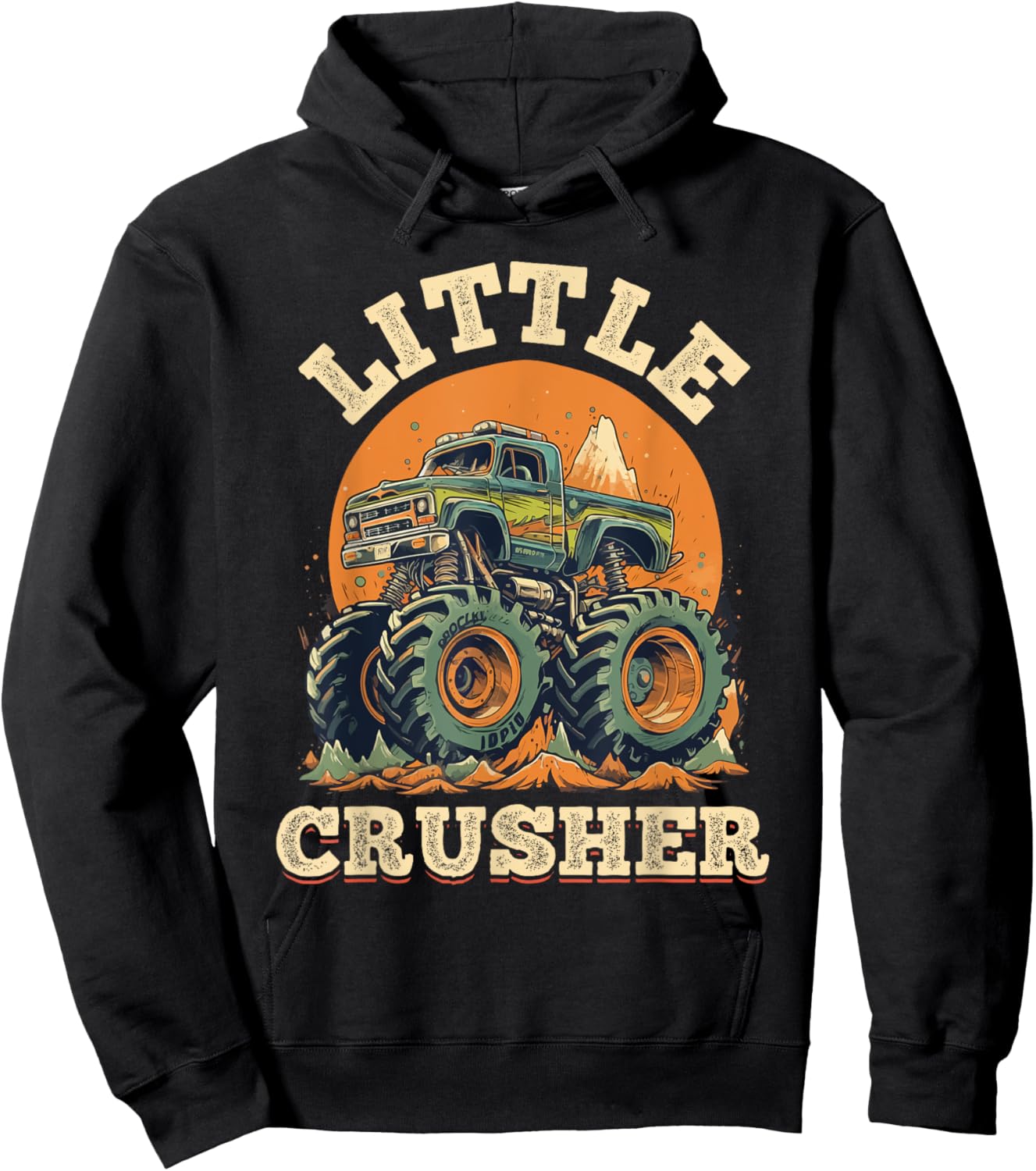 Monster Truck Toddler - Little Crusher Hoodie - Hoodie | Black