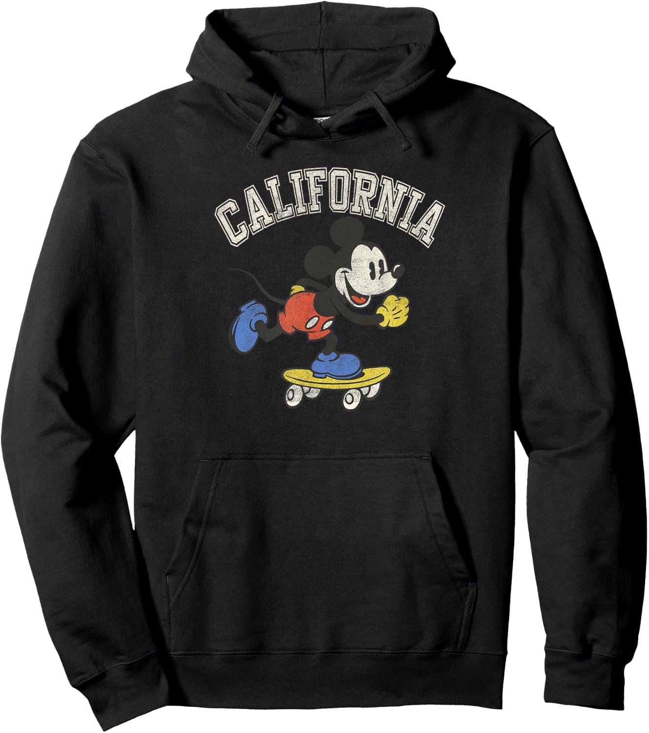Disney Mickey Mouse On A Skateboard California Arch Hoodie - Hoodie | Black