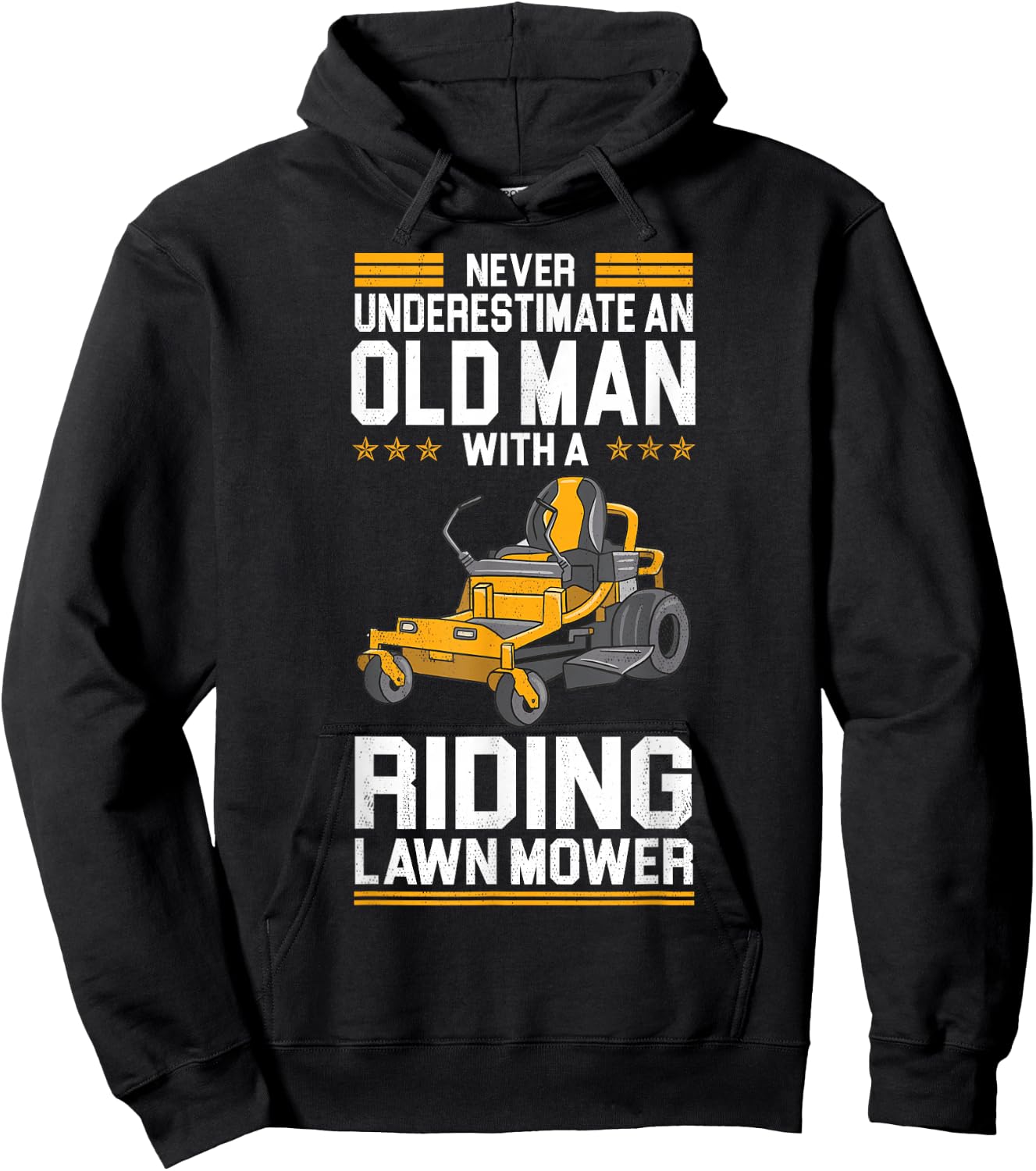 Funny "Never Underestimate An Old Man With A" - Lawn Mower Hoodie - Hoodie | Black