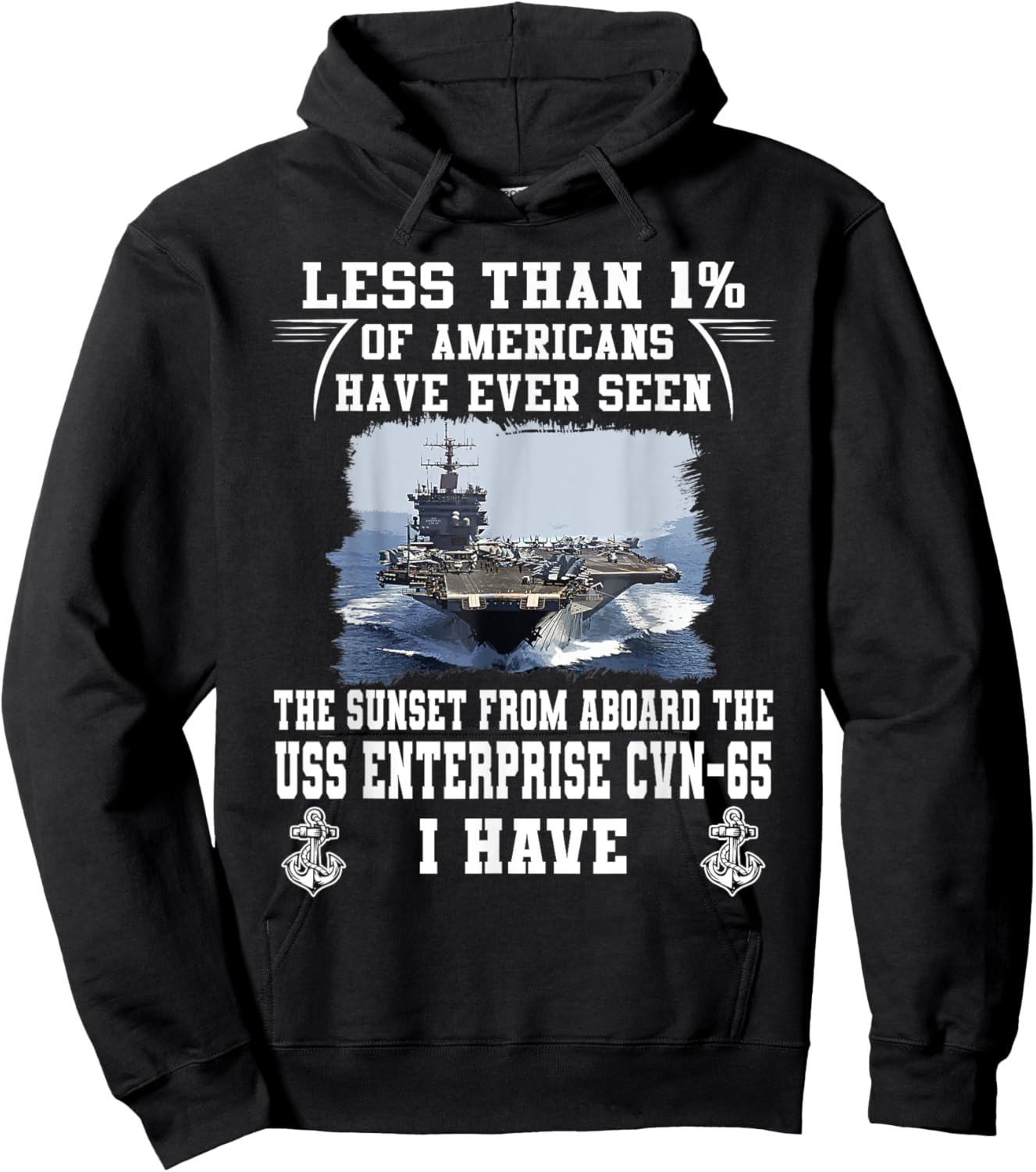 USS Enterprise CVN-65 Aircraft Carrier Hoodie - Hoodie | Black