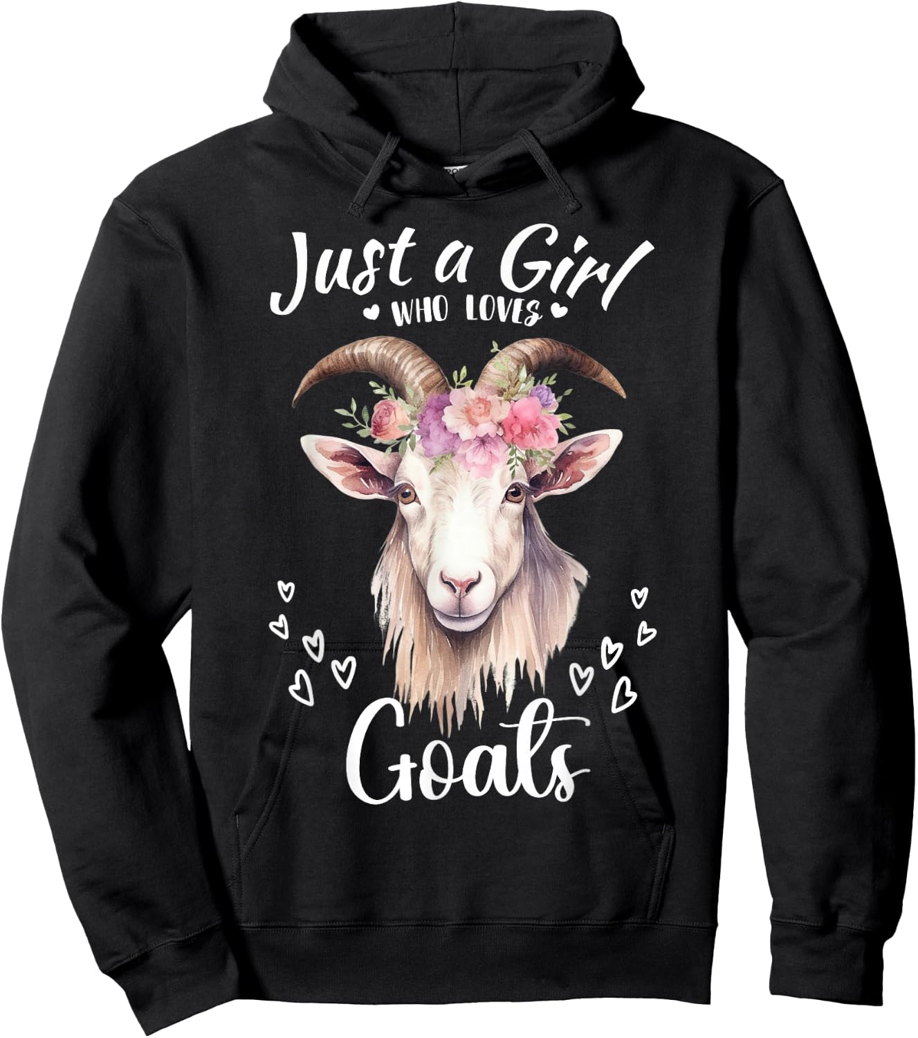 Just a Girl Who Loves Goats Women Girls Who Love Animals Hoodie - Hoodie | Black