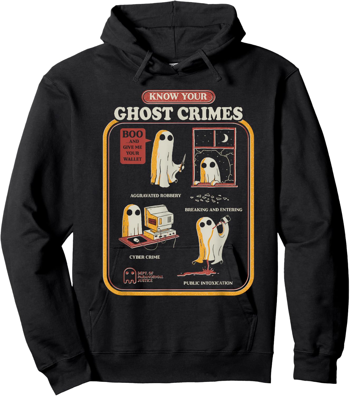 Know Your Ghost Crimes Funny Halloween Hoodie - Hoodie | Black