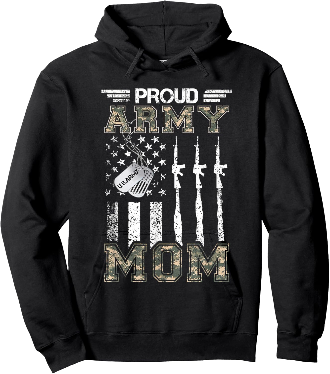 Proud Army Mom US Army Mom Gifts Army Graduation Mom Hoodie - Hoodie | Black
