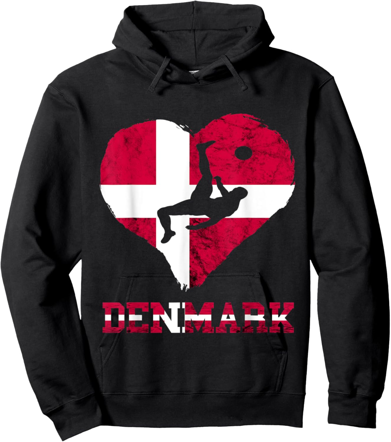 Danish Soccer Team Heart Denmark Football Danes Denmark Hoodie - Hoodie | Black