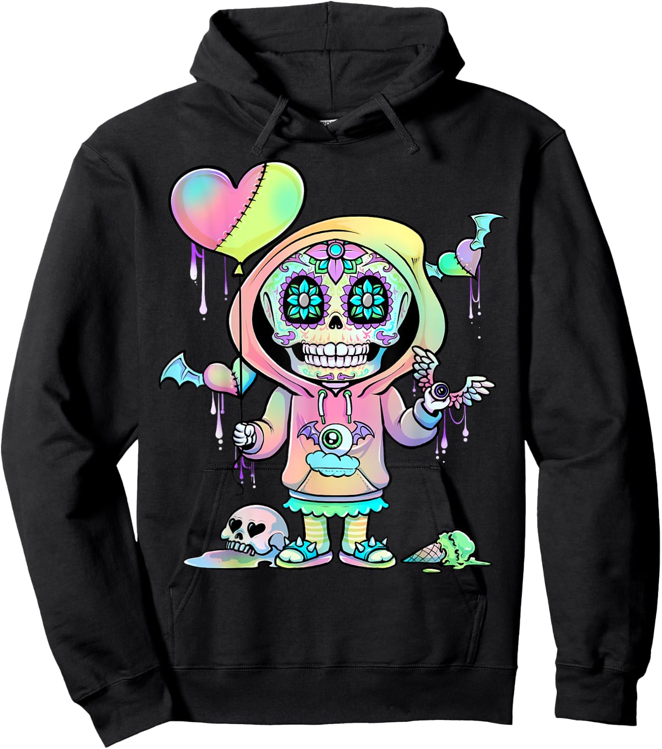 Pastel Goth Menhera Nu Goth Kawaii Hoodie - Hoodie | Black