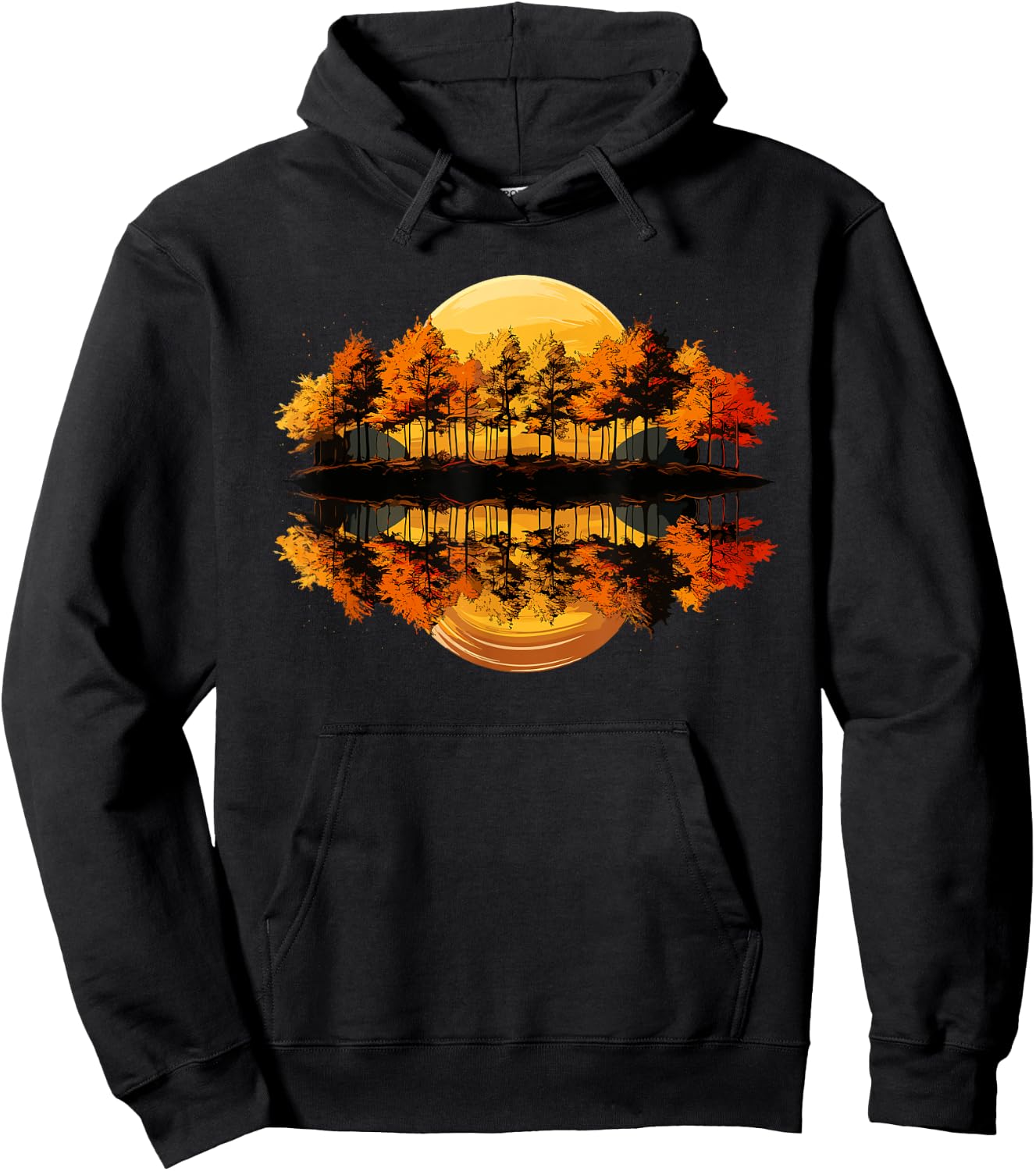 Nature Reflection Forest Trees Outdoor Wildlife Hoodie - Hoodie | Black