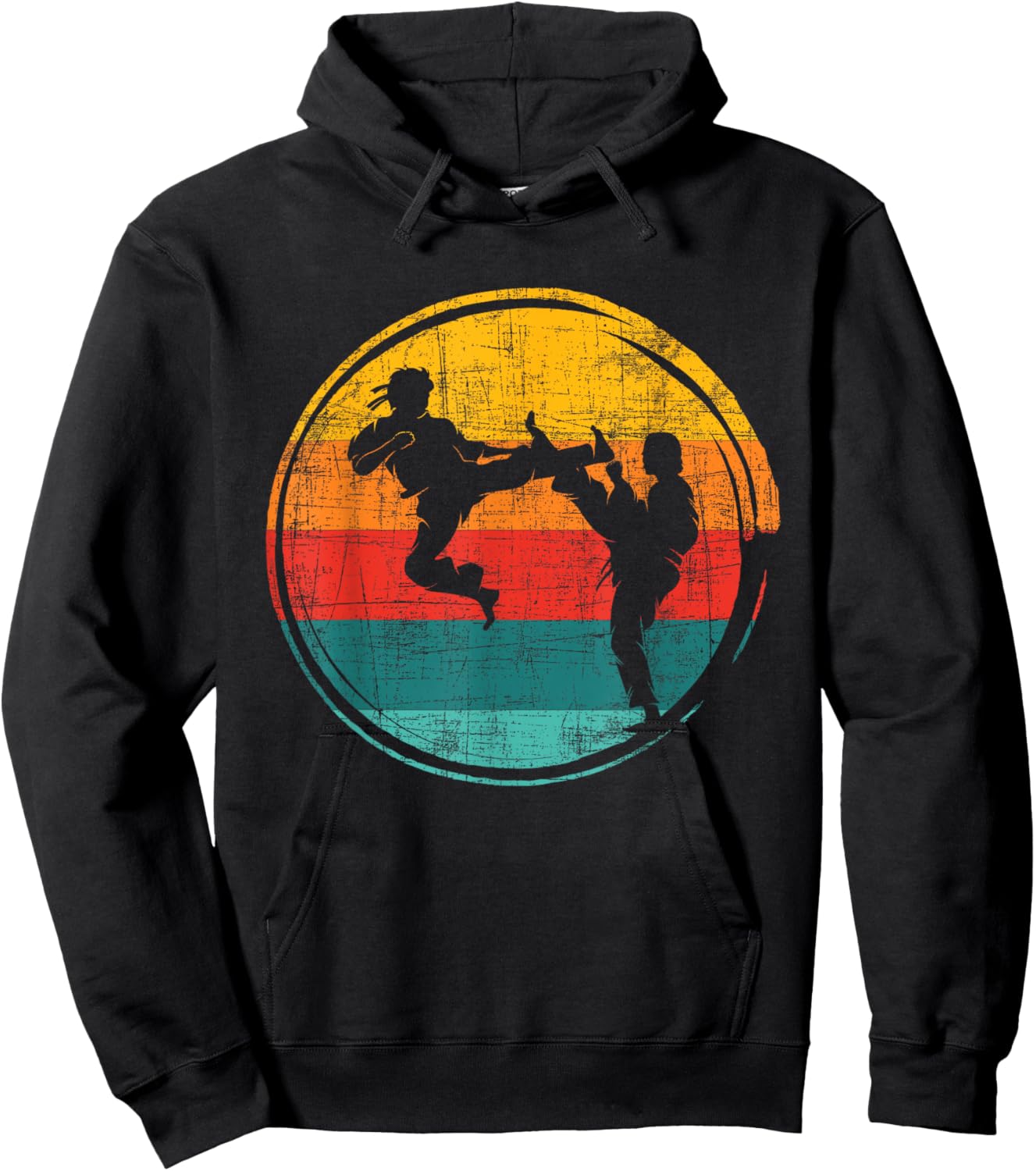 Retro Karate Fighter - Karateka Combat Self Defense Coach Hoodie - Hoodie | Black