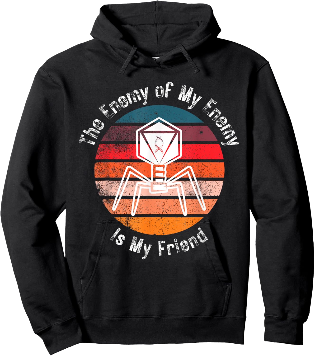 Bacteriophage The Enemy of My Enemy Is My Friend Hoodie - Hoodie | Black