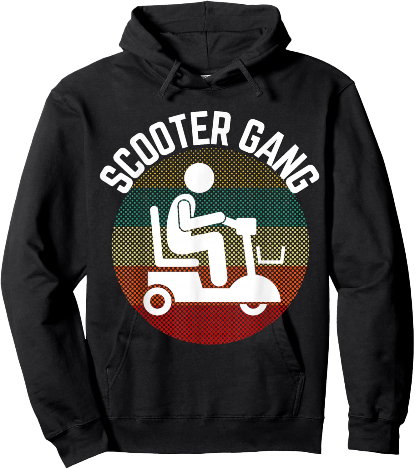 Mobility Scooter Gang Retro Vintage Moped Motorcycle Wheeler Hoodie - Hoodie | Black