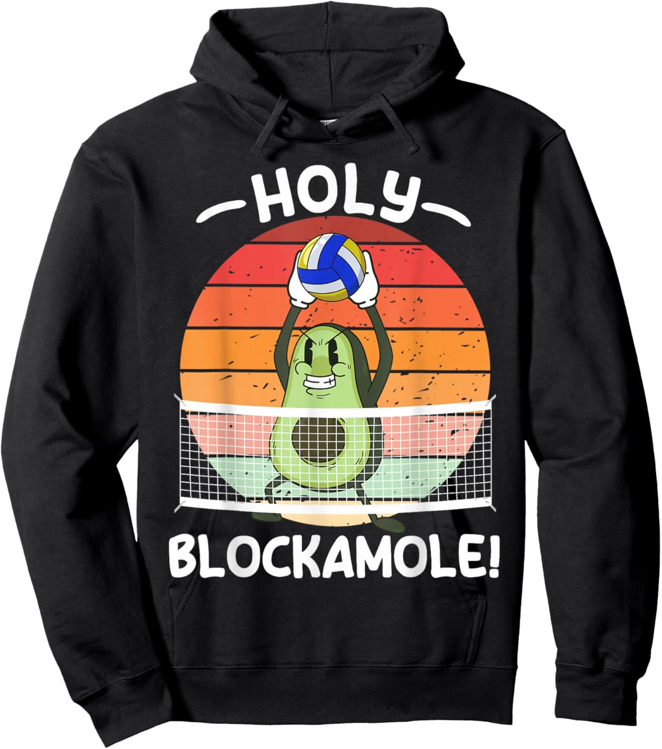 Holy Blockamole Volleyball Avocado Men Women Funny Hoodie - Hoodie | Black