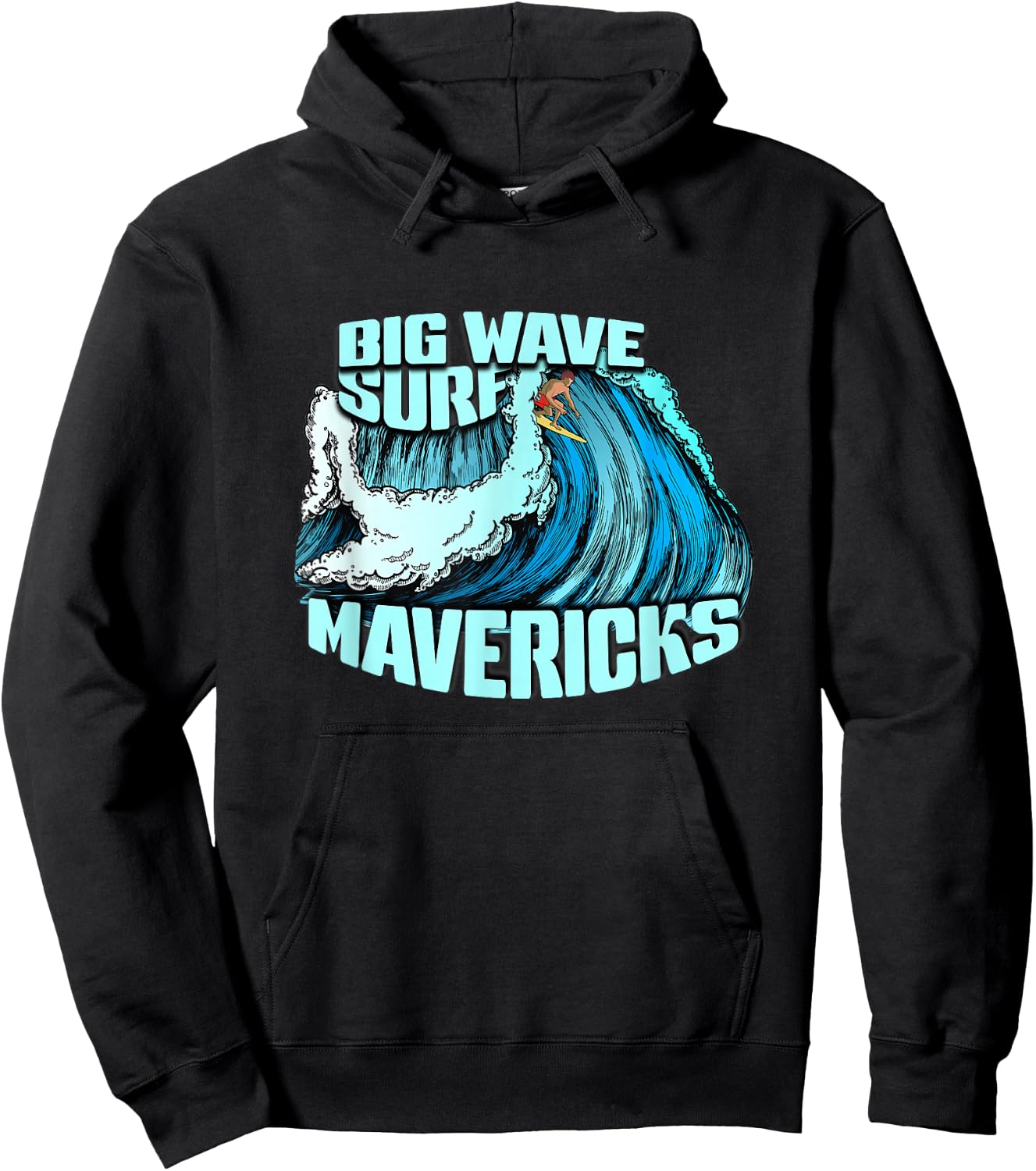 Big Wave Surfer 100 Foot Wave Surf Maverick California Hoodie - Hoodie | Black