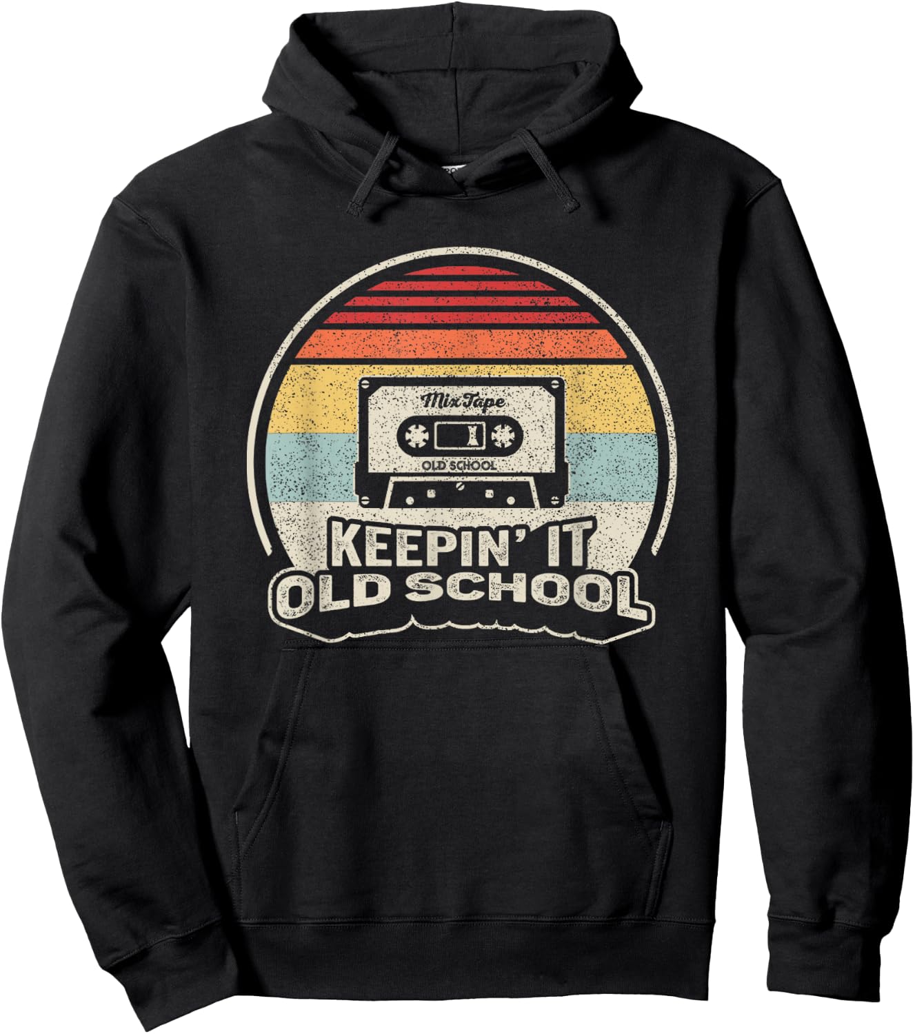 Cassette Music Retro Old School Hip Hop 80s 90s Mixtape Hoodie - Hoodie | Black