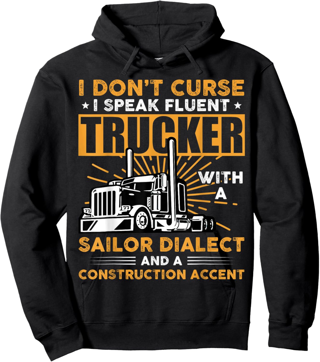 I don't curse i speak fluent trucker Hoodie - Hoodie | Black
