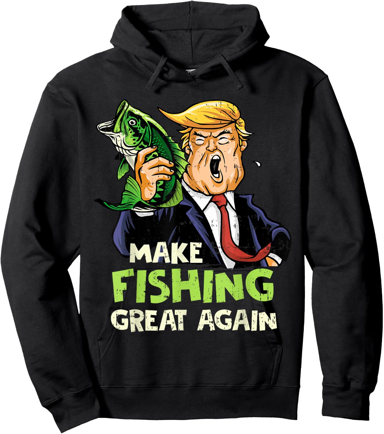Make Fishing Great Again Trump Fisherman Support Trump 2024 Hoodie - Hoodie | Black