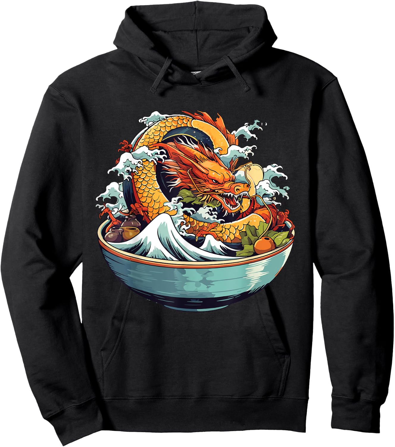 Sushi Dragon Japanese Food Kawaii Dragon Anime Sushi Hoodie - Hoodie | Black