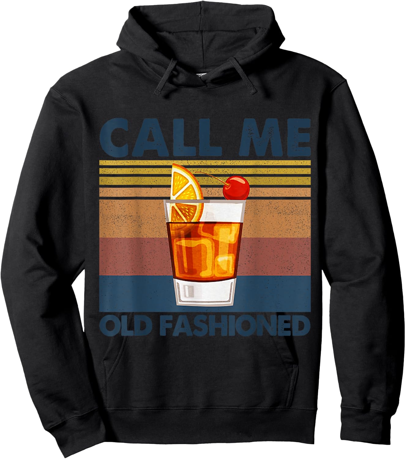 Call Me Old Fashioned Drinking Iced Drinking Vintage Hoodie - Hoodie | Black