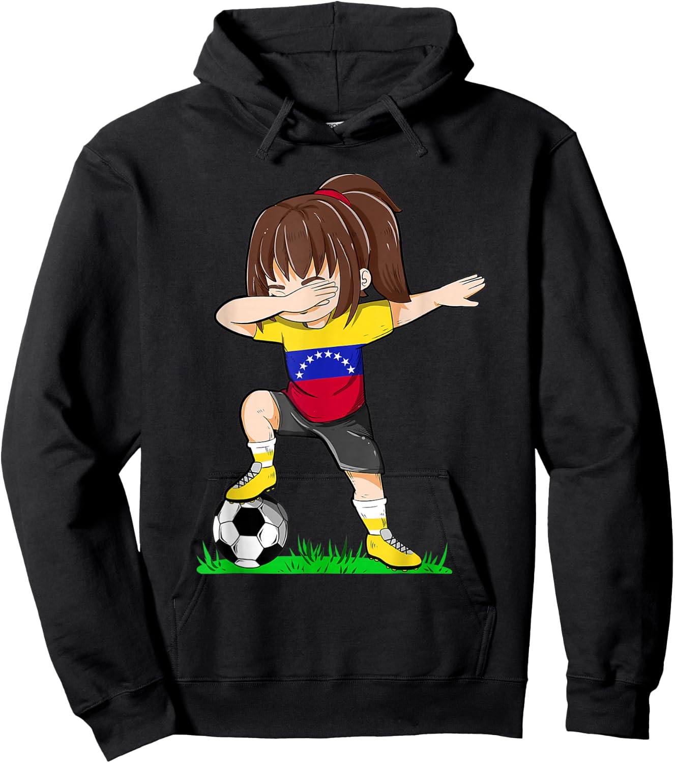 Soccer Venezuela Jersey Shirt Venezuelan Flag Football Girls Hoodie - Hoodie | Black