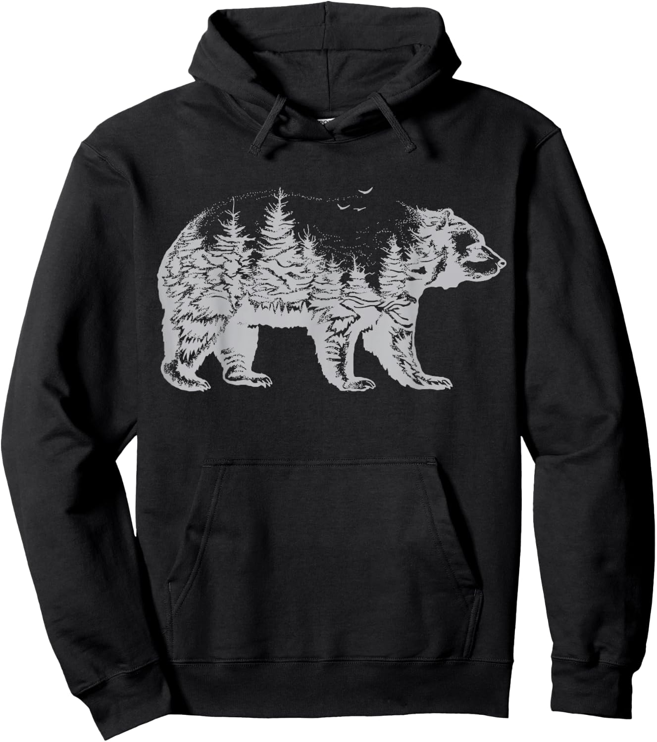Bear silhouette forest nature for lovers of animal wildlife Hoodie - Hoodie | Black