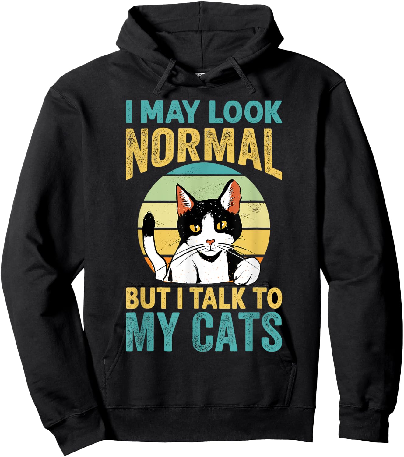 I May Look Normal But I Talk To My Cats - Funny Cat Jokes Women Kids Hoodie - Hoodie | Black