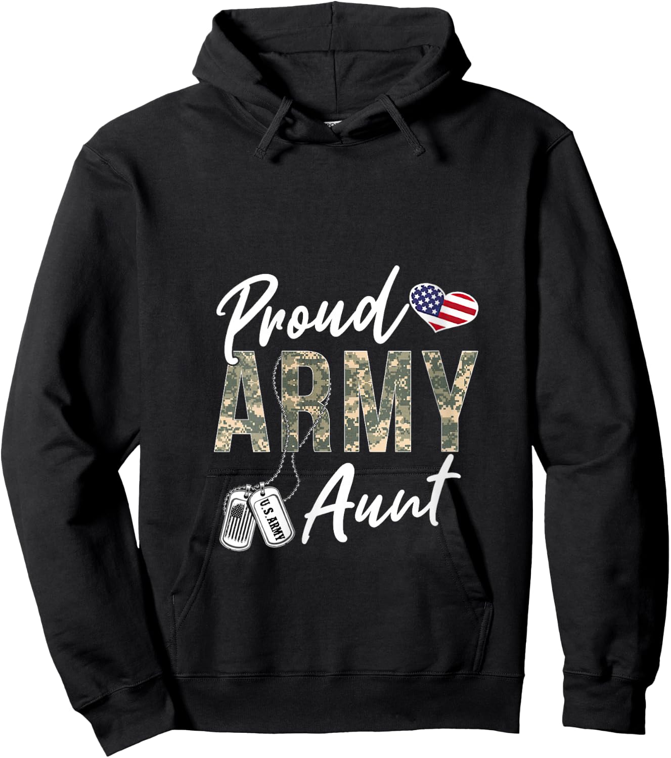 Proud Army Aunt Army Graduation Aunt US Army Aunt Gifts V-Neck Hoodie - Hoodie | Black