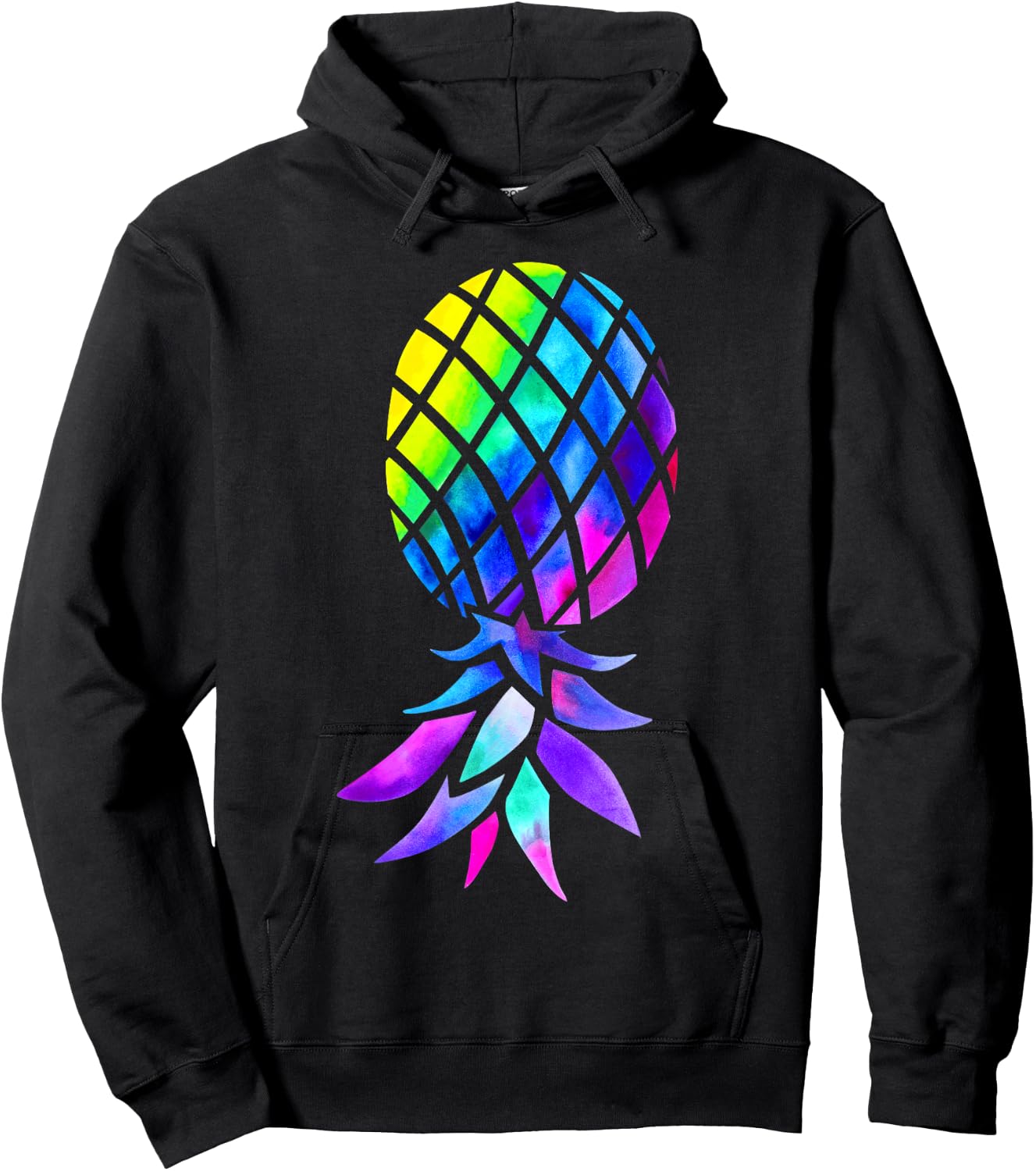 Colourful Inverted Pineapple Swinger Polyamory Hoodie - Hoodie | Black