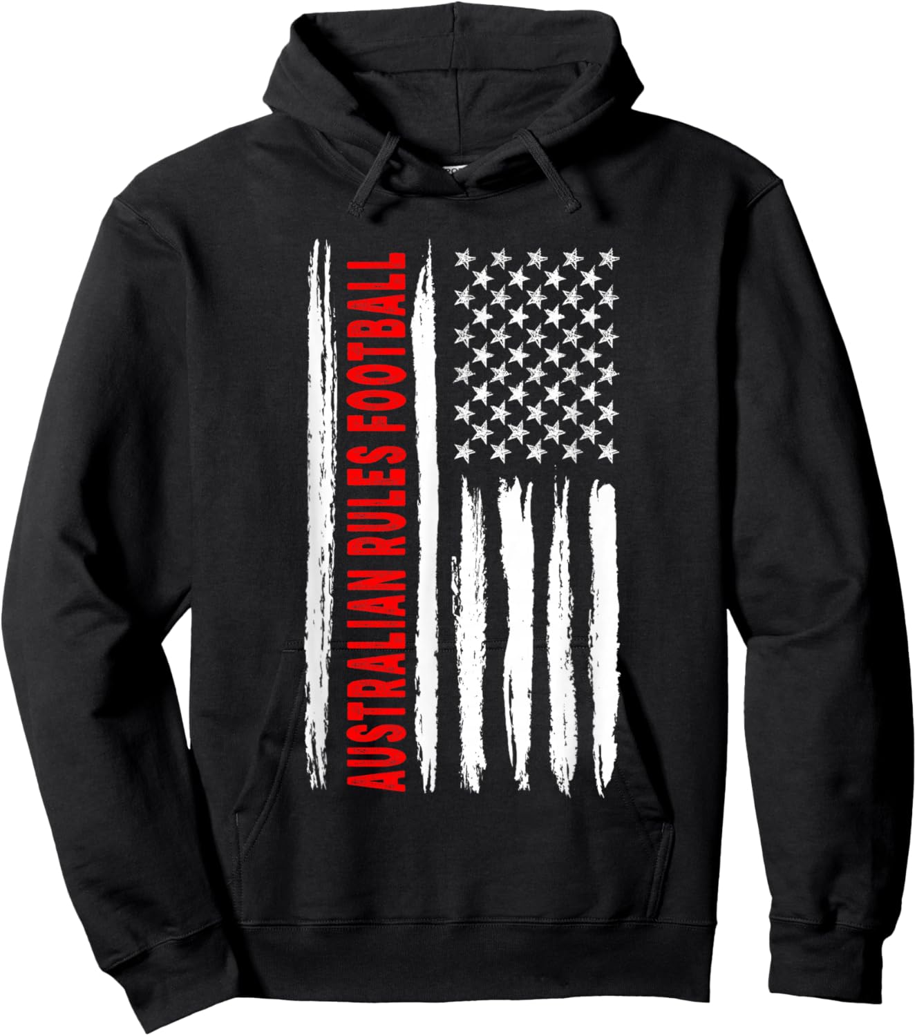 USA US American Flag Australian Rules Football Hoodie - Hoodie | Black