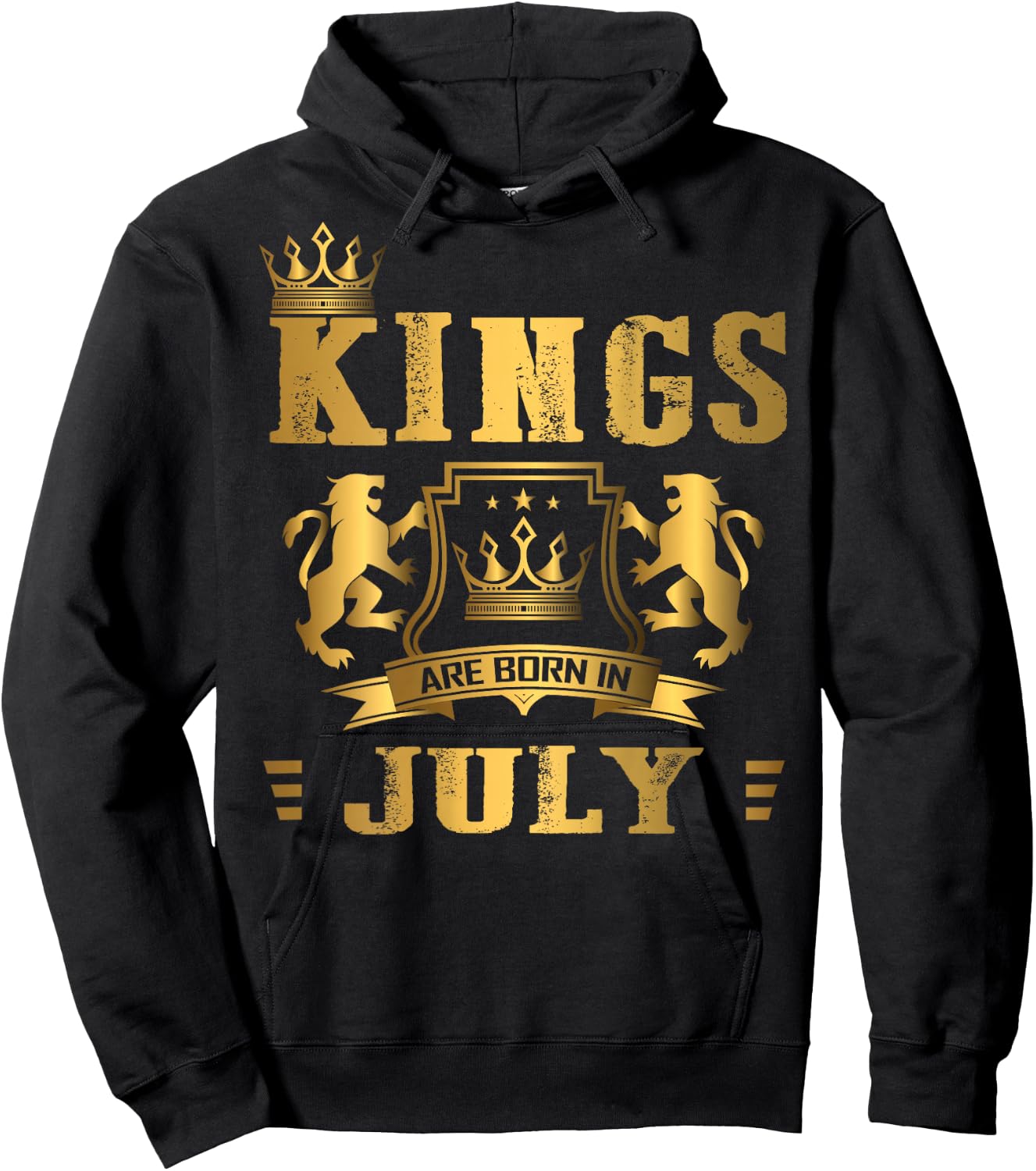 Kings Are Born in July - July Birthday (on Back) Hoodie - Hoodie | Black