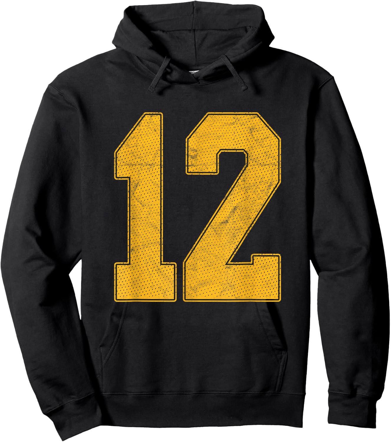 Number 12 Numbered Uniform Sports Team Jersey 12th Birthday Hoodie - Hoodie | Black