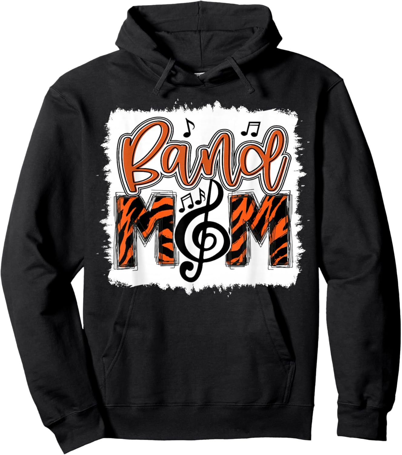 Band Mom 2026 Marching Tiger Print Class of 2026 Senior Hoodie - Hoodie | Black