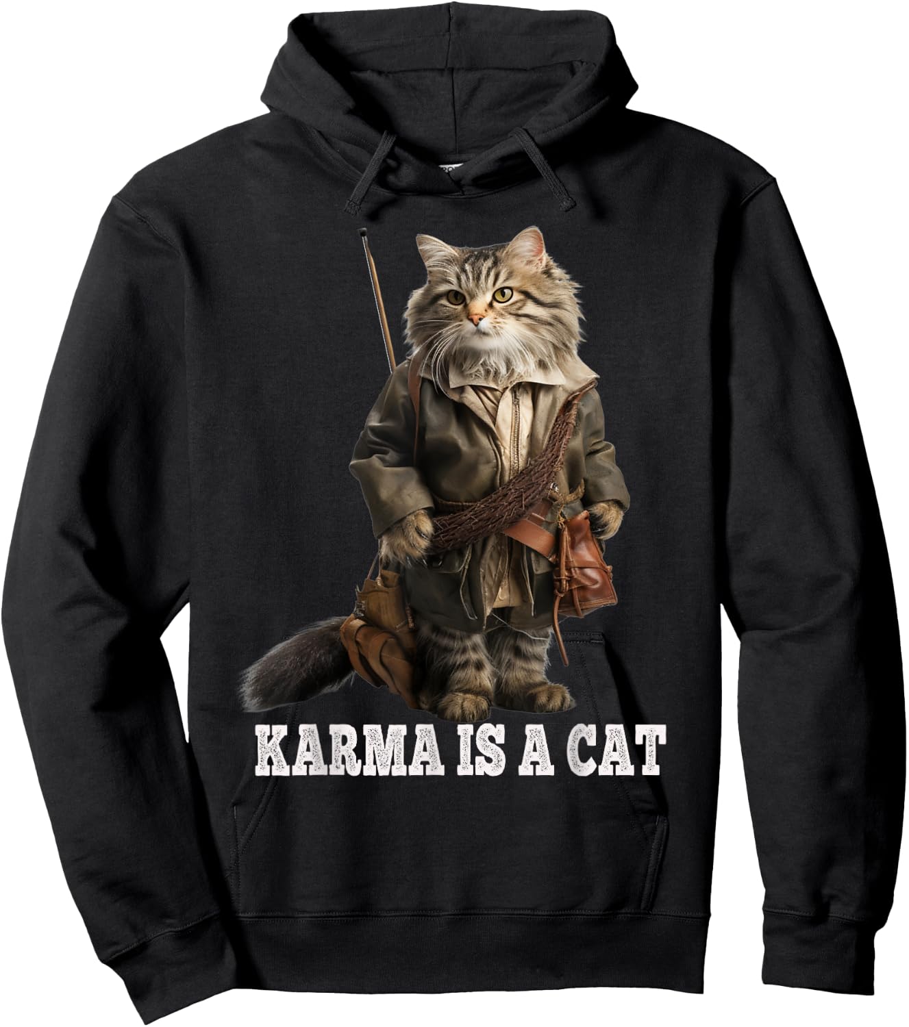 Cats , Karma is a cat, fisher cat Women Kids Hoodie - Hoodie | Black