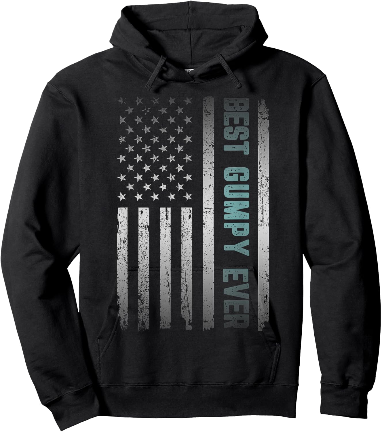 Best GUMPY Ever With US American Flag Father's Day Men Hoodie - Hoodie | Black