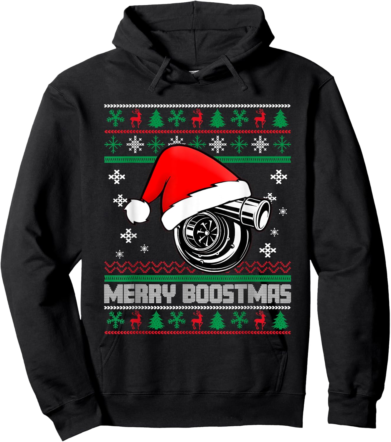 Merry Boostmas Turbo Christmas Vintage Hoodie - Hoodie | Black