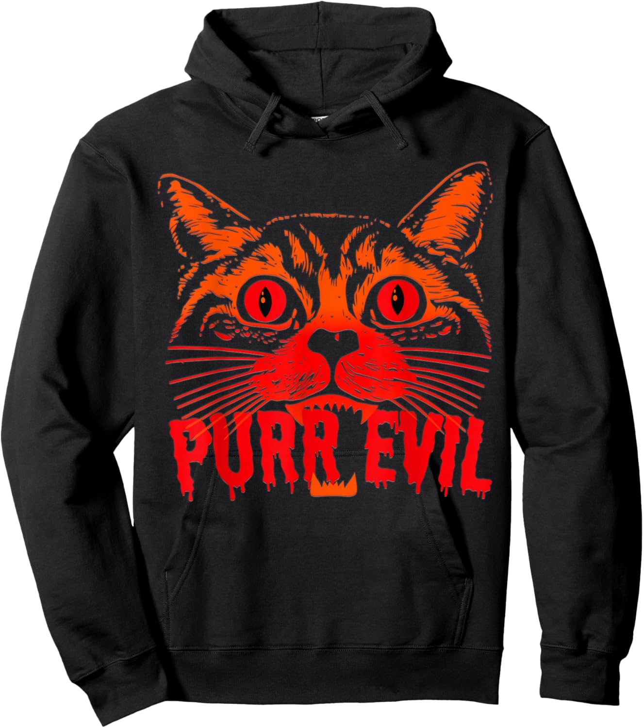 Purr Evil Satanic Cat Spooky design for Halloween Men Women Hoodie - Hoodie | Black