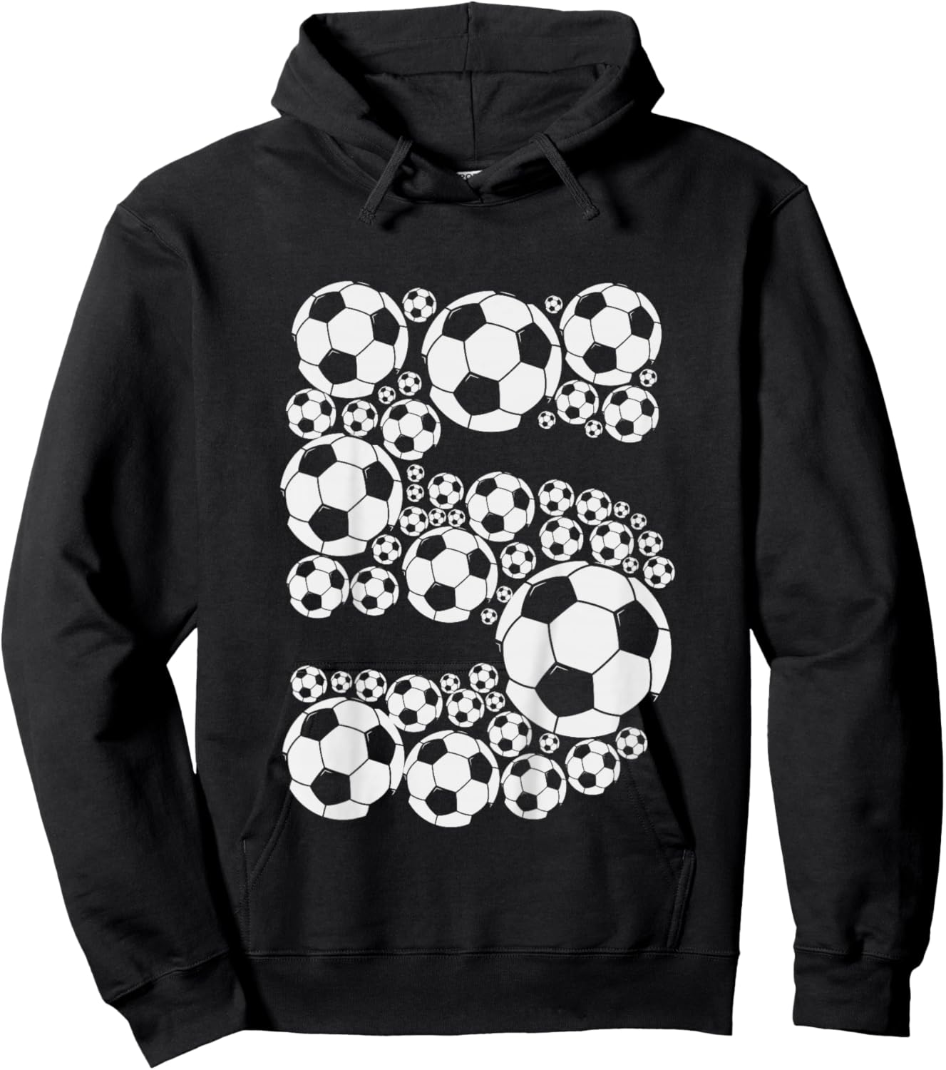 Graphic Soccer 5th Birthday Boys 5 Years Hoodie - Hoodie | Black