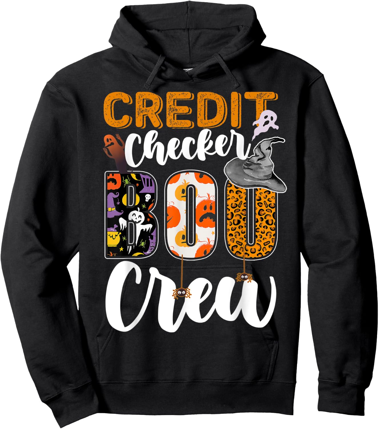 Credit Checker Boo Crew Halloween Matching Banker Hoodie - Hoodie | Black