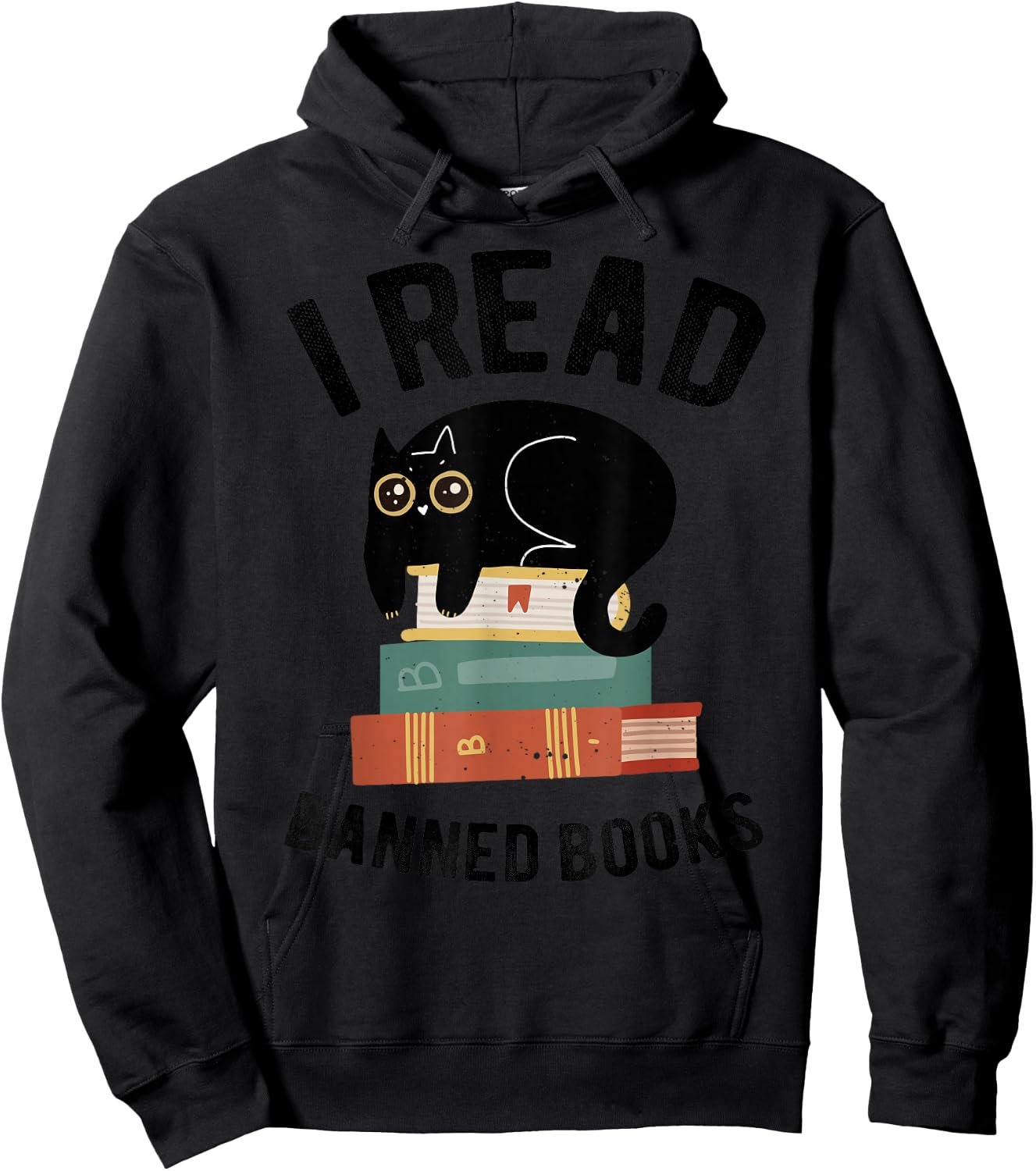 I Read Banned Books Librarians Black Cat Reader Bookworm Hoodie - Hoodie | Black