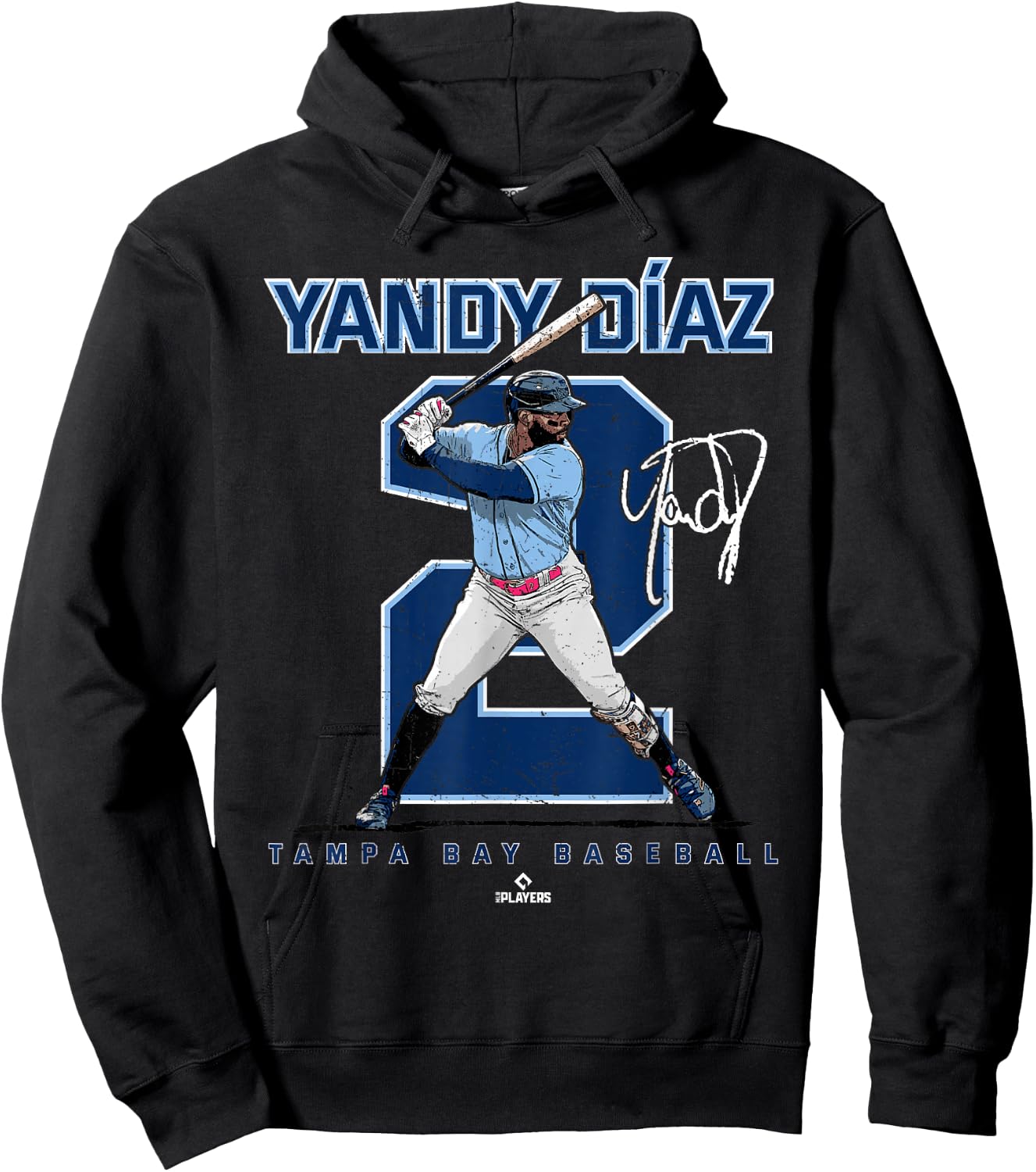 Number and Portrait Yandy Diaz Tampa Bay MLBPA Hoodie - Hoodie | Black