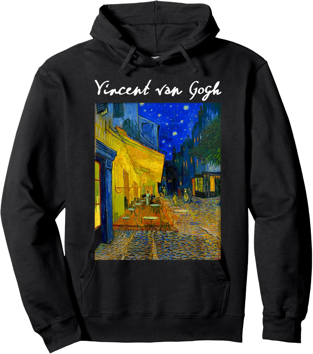 Famous Artist Cafe Terrace at Night Van Gogh Art Painting Hoodie - Hoodie | Black