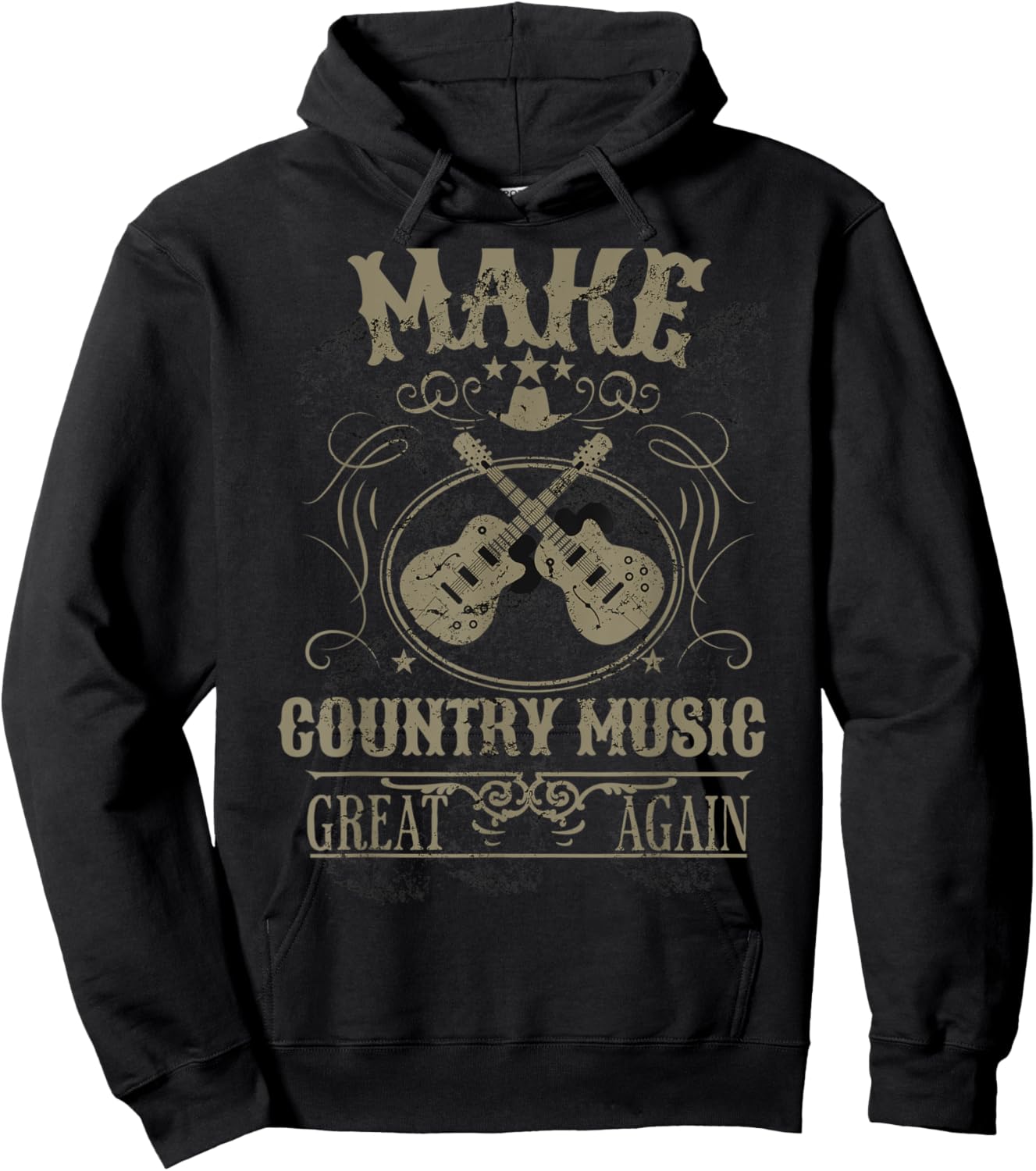 Make Country Music Great Again USA Vintage Hoodie - Hoodie | Black