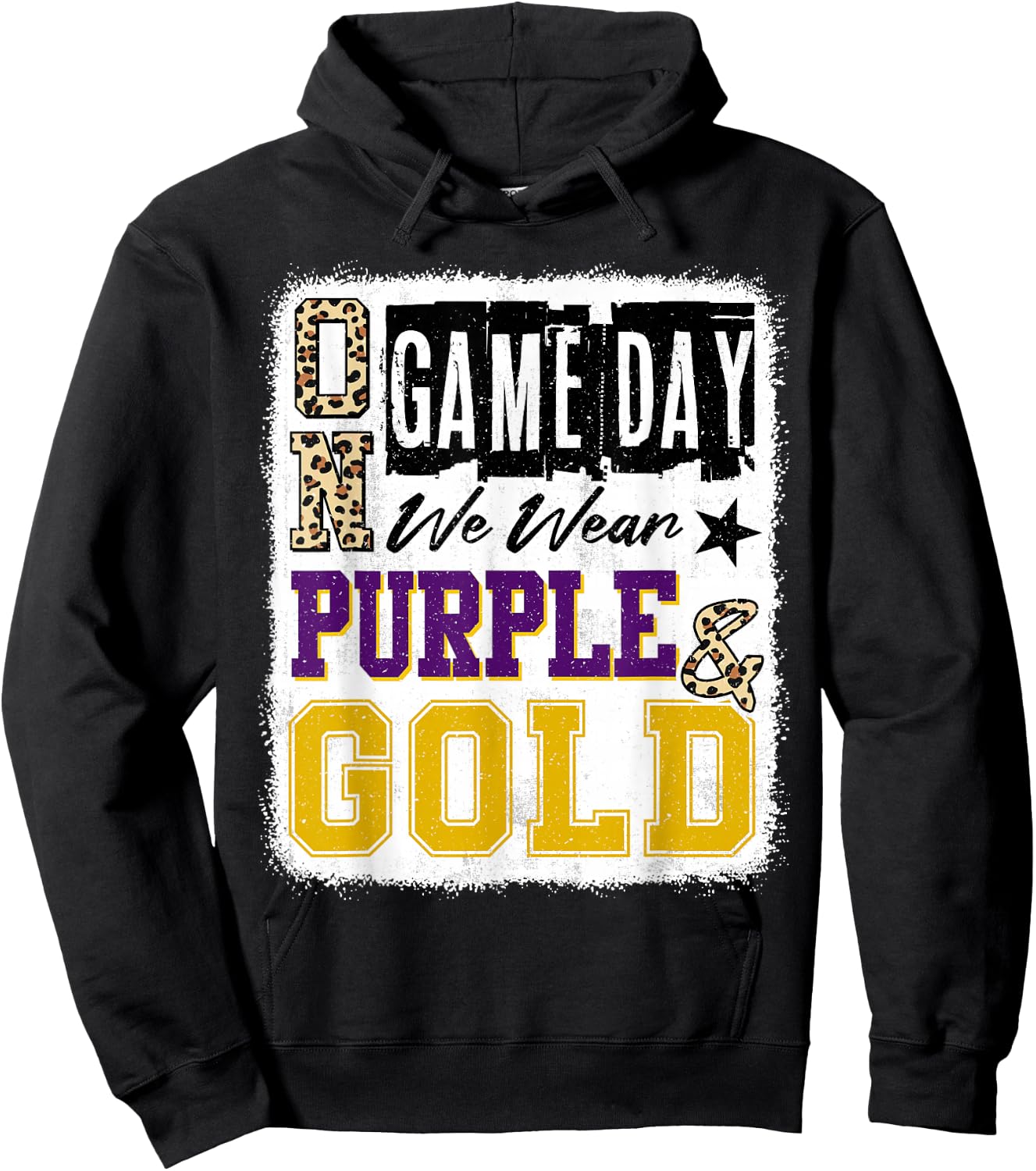 On Gameday Football We Wear Purple And Gold School Spirit Hoodie - Hoodie | Black