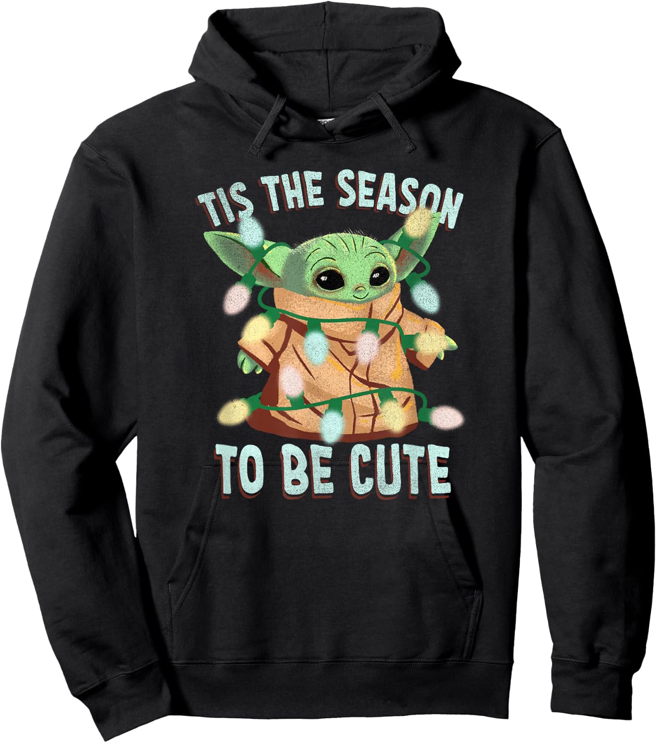 Star Wars: The Mandalorian Christmas Grogu Tis The Season Hoodie - Hoodie | Black