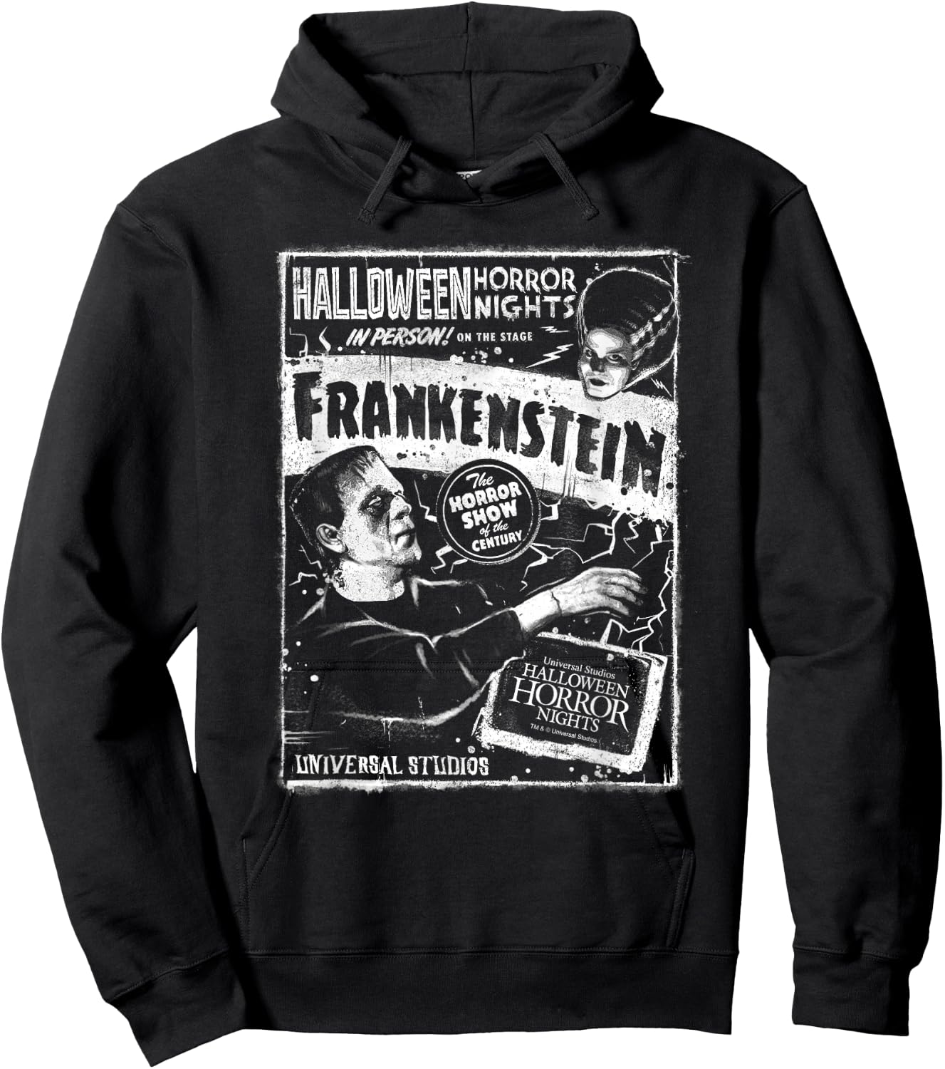 Halloween Horror Nights Frankenstein & Bride of Frankenstein Hoodie - Hoodie | Black