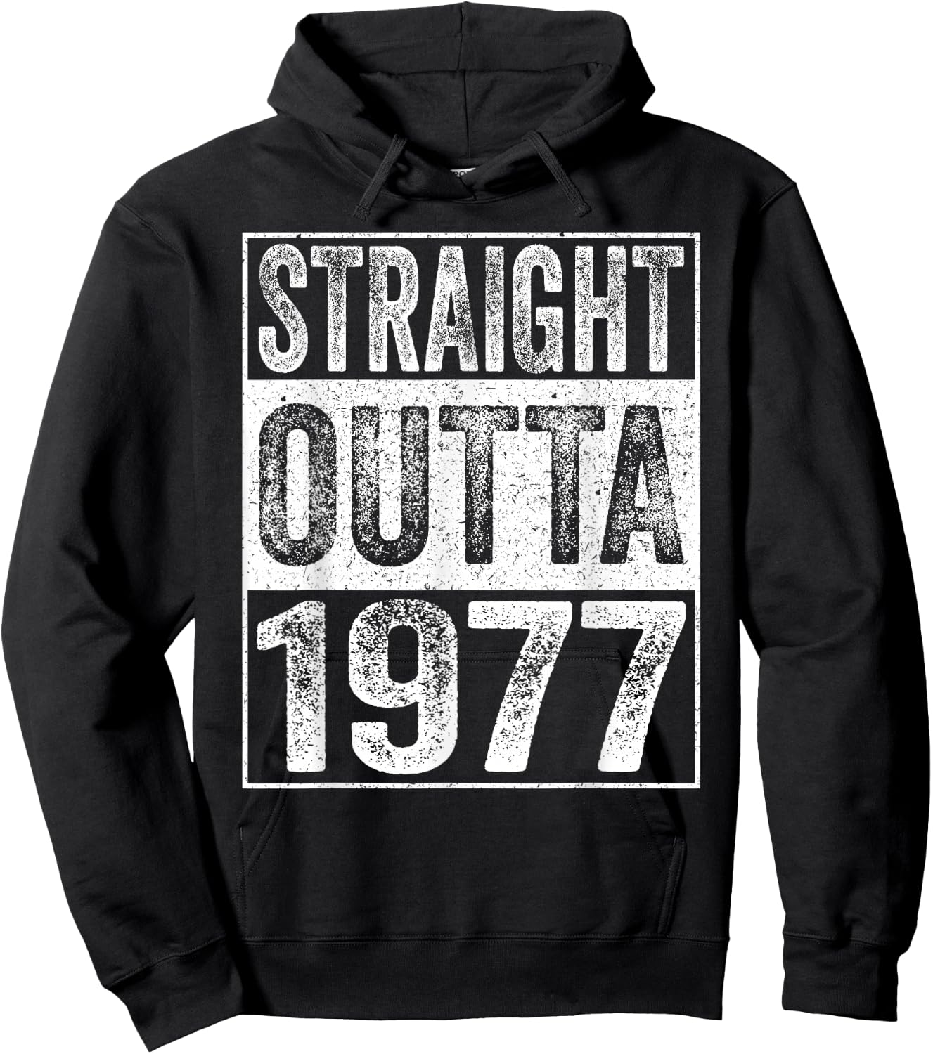 Straight Outta 1977 48 Years Old Gifts Vintage 48th Birthday Hoodie - Hoodie | Black